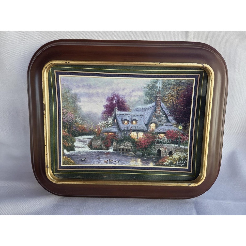Thomas Kinkade The Miller’s Cottage Hometown Memories Plate #7 Framed 1998